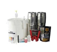 Kit para hacer cerveza artesana en casa 30 L con fermentador 30 L y 4 barriles 5 L, extracto de malta lupulizado, levadura, grifo antisedimento, airlock, desinfectante sin aclarado, guía paso a paso