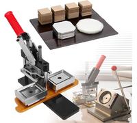 Kit para hacer chapas: 120 materiales, cortador de papel, máquina para hacer imanes de nevera, máquina para chapas cuadradas de 6,5 x 9 cm, crea chapas personalizadas e imanes con fotos. Her