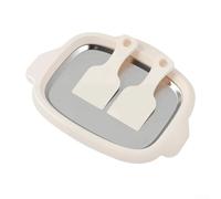 Kit para hacer helados enrollados con bandeja de precongelación de acero inoxidable de 25 x 19 cm y raspadores duales, para helados enrollados caseros, sorbete y yogur