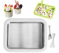 Kit para hacer helados enrollados, placa de congelación instantánea de acero inoxidable con 2 raspadores, rollo de sartén de gelatina instantánea, bandeja de helado enrollada, perfecta para diversión