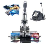 Kit para hacer imanes de nevera con cortador de papel, prensa para insignias de 80x53 mm y 90x65 mm, 100 componentes para insignias fotográficas personalizadas, eventos de equipo y regalos p