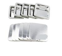 kit para hacer insignias, 100 unids/set hoja de plástico cuadrada placa 37mm consumibles máquina DIY materiales en blanco accesorios