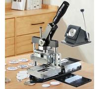 Kit para hacer insignias DIY - Máquina para hacer imanes rectangulares con 1 prensa, 1 cortador de papel y 100 suministros - ¡Perfecto para imanes de nevera personalizados, 90x65 mm! ¡Divers