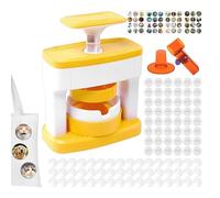 Kit para hacer insignias, herramienta manual para hacer pines, prensa de pines multifuncional, fabricante de insignias sólido con agarre ergonómico y cortador, adecuado para manualidades, clubes