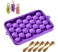 Kit para hacer jabón con molde de silicona y cuerda de yute, crea tu propio jabón en forma de racimo de uvas, moldes reutilizables para jabones artesanales, manualidades y regalos hechos a mano