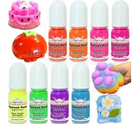 Kit para hacer moldes de silicona con 8 colores de pigmento líquido en pasta Taba Squishy Maker Colores neón