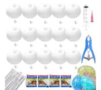 Kit para Hacer Pelotas Antiestrés (15 Unidades), 4 Paquetes de Cuentas, Expansor para Crear Pelotas de Presión, Juguetes para Aliviar la Ansiedad, Crujientes y Relajantes (Milky White, 4CM)