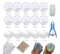 Kit para Hacer Pelotas Antiestrés de 15 Piezas, Bolas de Presión Blandas al Vacío con Tapa, Bomba de Aire y Herramienta Expansora para Aliviar el Estrés y Los Sentidos (Mix,6cm)