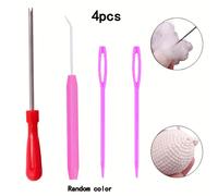 Kit para hacer peluches de 4 piezas, herramienta de relleno de algodón, ganchillo, aguja de tejer de plástico, herramienta de bordado para muñecas, almohadas, manualidades de felpa