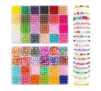 Kit Para Hacer Pulseras 2400 cuentas redondas de colores 6 mm/0,023 pulgadas, 48, for hacer joyas, pulseras, collares y manualidades