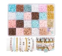 Kit Para Hacer Pulseras Kit de 2600 cuentas arcilla polimérica surtidas for hacer pulseras la amistad, artesanales hechas a mano for joyas DIY(Color 5)