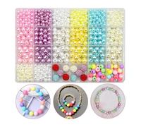 Kit Para Hacer Pulseras Kit de cuentas perlas arcoíris con degradado, kit for hacer pulseras, pendientes, collares, y bisutería(C 672pcs)