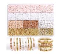 kit para hacer pulseras Kit for hacer pulseras de cuentas arcilla DIY con estilo, kit letras doradas la amistad for joyas(Color 6)