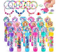 Kit para Hacer Pulseras Niñas 6-12 Años, 3 IN 1 Juego manualidades niños | 18 varitas mágicas para pulseras, collares y sellos, unicornio, sirena y princesa, idea de regalo para niñas 6 7 8 9 10