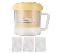 Kit para hacer yogur, colador con tapa, herramienta de comida casera, recipiente, diseño fácil de limpiar, perfecto para hacer queso o preparación de fresco, 6.5 x 6.3 x 6.6 pulgadas