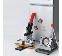 Kit para máquina de hacer insignias: insignias de botón personalizadas de 50 mm, imanes para refrigerador, 100 accesorios y cortador cuadrado, prensa para insignias de metal, suministros par