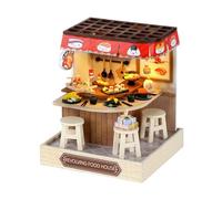Kit para miniaturas | Decoración casa de madera con luz, kit artesanal para construir una casa, para adultos, adolescentes, salón, dormitorio, cocina Navidad