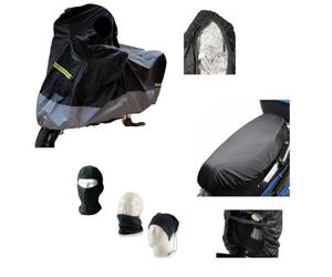 Kit para moto scooter funda cubremoto afelpada impermeable PVC + funda cubresillín de Oxford 75 x 120 cm compatible con Husqvarna WRS 50 cubierta cubreescúter talla M 203 x 89 x 122 cm