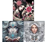 Kit para mujer Alluring DIY 5D Puzzles de pintura por números, decoración de pared, regalo 30 x 30 cm, fácil de realizar