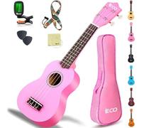 Kit para principiantes de ukelele soprano para niños y principiantes, ukelele de 21 pulgadas con cancionero, estuche, correa, afinador, cuerdas y púas