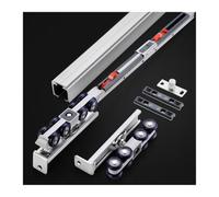 Kit para puertas correderas, Kit de herrajes for riel puerta corrediza cierre suave(Silver-white,3.1m/10.2ft)