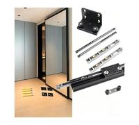 Kit para puertas correderas, Kit de puerta con espejo corredizo sin rieles, sistema granero cierre suave oculto(50.4in/128cm)