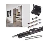 Kit para puertas correderas, Kit de puerta corredera invisible, riel piso cierre suave, herrajes ocultos for Granero(51cm/20.1in)