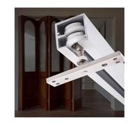 Kit para puertas correderas, Kit de puerta corredera, juego rodillos riel for Granero plegable, montaje en techo(62in/157.5cm)