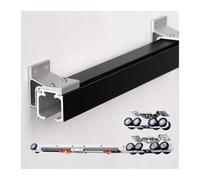 Kit para puertas correderas, Riel de aluminio del equipo la puerta corrediza hardware granero montaje doble(Black,3.2m/10.5ft)