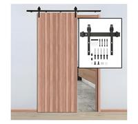 Kit para puertas correderas tipo granero, Kit de herrajes for puerta corredera granero, individual, negro, varias longitudes riel(67" Track (Single Door))