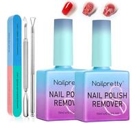 Kit para Quitar Esmalte Semipermanente 2 Pcs - Removedor de Gel con Lima y Empujador, Removedor Esmalte Permanente para Uñas de Gel, Rápido y Fácil para Manicura DIY en Casa
