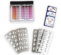 Kit para test de agua de piscina, medidor de cloro libre y pH, 60 pastillas de prueba rápida, 30 para cloro con DPD1 y 30 para pH con rojo fenol, para jacuzzi, acuario, piscina