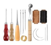 Kit para trabajar el cuero | Herramientas profesionales de costura, punzonado y tallado | Juego de agujas de encerado para coser a mano, reparaciones de artesanía en cuero, proyectos de arte, hob