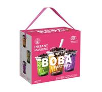 Kit Party Bubble Tea para 6 bebidas en casa listo en 15 s con perlas de tapioca boba y 3 sabores Matcha Azúcar Moreno Taro incluye vasos tapas pajitas