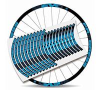 KIT PEGATINAS BICICLETA STICKERS LLANTA RIM PROGRESS EVO 29" MTB BTT B (Azul Hielo)