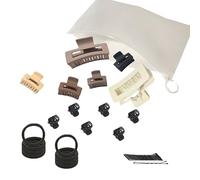 Kit Pelo Mujer, 34 Complementos, 2 Pinzas Grandes, 4 Pinzas Pequeñas, 6 Pinzas Muy Pequeñas, 12 Horquillas, 10 Gomas De Pelo Y Elegante Bolsita Contenedora Para Mujer Y Niña, Todo Tipo De Cabello