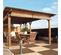 Kit Pérgola De Madera para Jardín | 4x3.6x2.4 M + Postes 12x12| Madera Resistente Tratada En Autoclave 3