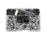 Kit Pernos De Tuercas Motocicleta Kit De 190 Piezas De Tornillos Y Tuercas para Carenados para Suzuki GSXR600 GSXR750 GSXR1000 GSX-R600 GSX-R750 GSX-R1000 Hayabusa GSX1300R(Plata)