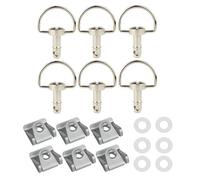 Kit Pernos De Tuercas Motocicleta Tornillos De Carenado De 17 Mm para R1 R6. Tornillos De Liberación Rápida con Anilla En D Y Remaches De 1/4 De Vuelta.(Plata,6 Piezas)