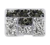 Kit Pernos De Tuercas Motocicleta Tornillos para Carenado De Motocicleta para Ducati Scrambler 800 para Monster 696 937 821 Multistrada 1200S V4S Desert X Tornillos Tuercas Clips(Plata)