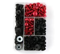 Kit Pernos De Tuercas Motocicleta Tornillos para Carenado para Suzuki GSXR1000 GSXR125 GSXR250 GSXR300 GSXR600 GSXR750 GSXR1100 Hayabusa GSX1300R Pernos Tornillos Tuercas Clips(Rojo)