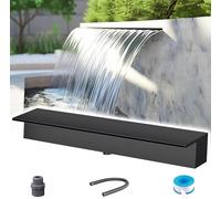 Kit Personalizable de Cascada para Estanque con Accesorios - Cañón de Agua de 97 cm (38") para estanques, Piscinas, Fuentes y decoración de Jardines - Acabado Negro Duradero