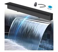 Kit personalizable para estanque, cascada, derrame, fuente sin bomba para piscinas, jardines y patios, función de flujo de agua para par de agua (negro, 188 cm)