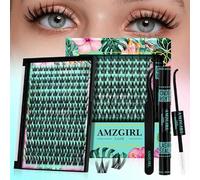 Kit pestañas 140pcs Kit pestañas pelo a pelo Manga Cluster pestañas de aspecto natural con enlace de pestañas y sello impermeable, pinza de pestañas (Kitty Kit, C-10-18mm)