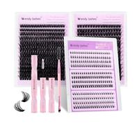 Kit Pestañas Pelo a Pelo 60D+80D+ Pestañas Inferiores MIX 10-18mm D Curl Incluye Bond&Seal y Brush, Pestañas Postizas DIY para Principiantes en Casa(60D+80D Kit)