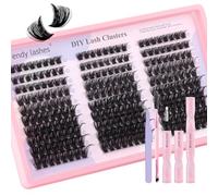 Kit Pestañas Postizas 100D, Pestañas Pelo a Pelo Mezcla de Longitudes 9-16mm Curl D, Incluye Bond & Seal, Pinzas y Cepillo, Set Completo para Lash Cluster Naturales en Casa