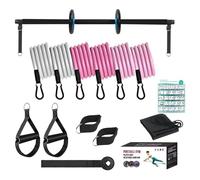 Kit Pilates para entrenamientos en casa, Kit de barra de pilates | Entrenamiento de barra Pilates con bandas de resistencia - Equipo portátil para el entrenamiento del core Pilates con rodillo