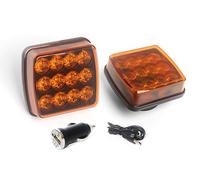 Kit Pilotos Batería Recargable Ambar Señal Emergencia Homologación ECE R65 EMC R10 Advertencia Señalización