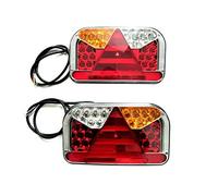 Kit Pilotos Traseros Led FT-170 con triangulo LED y efecto Neon 12V 24V Con 6 Funciones, Intermiente, Posición Neon, Freno, Marcha Atras y Niebla, Totalmente estanco y sumergible Izquieda + Derecha
