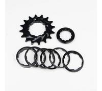 Kit Piñón 16T Aluminio 7075 para Eje para hg Kit Piñón 16T Aluminio | Aleación 7075 ultraresistente, ligero 60g, acabado anticorrosión, ideal ciclismo urbano(Black)